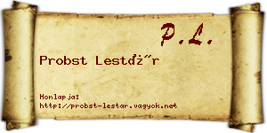 Probst Lestár névjegykártya